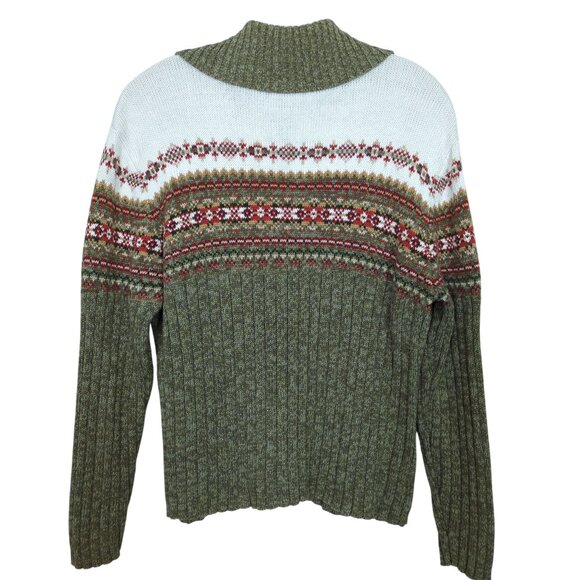 Tiara International Wool Blend Nordic Vintage‎ Sweater With Full Zip sz L - Picture 2 of 14